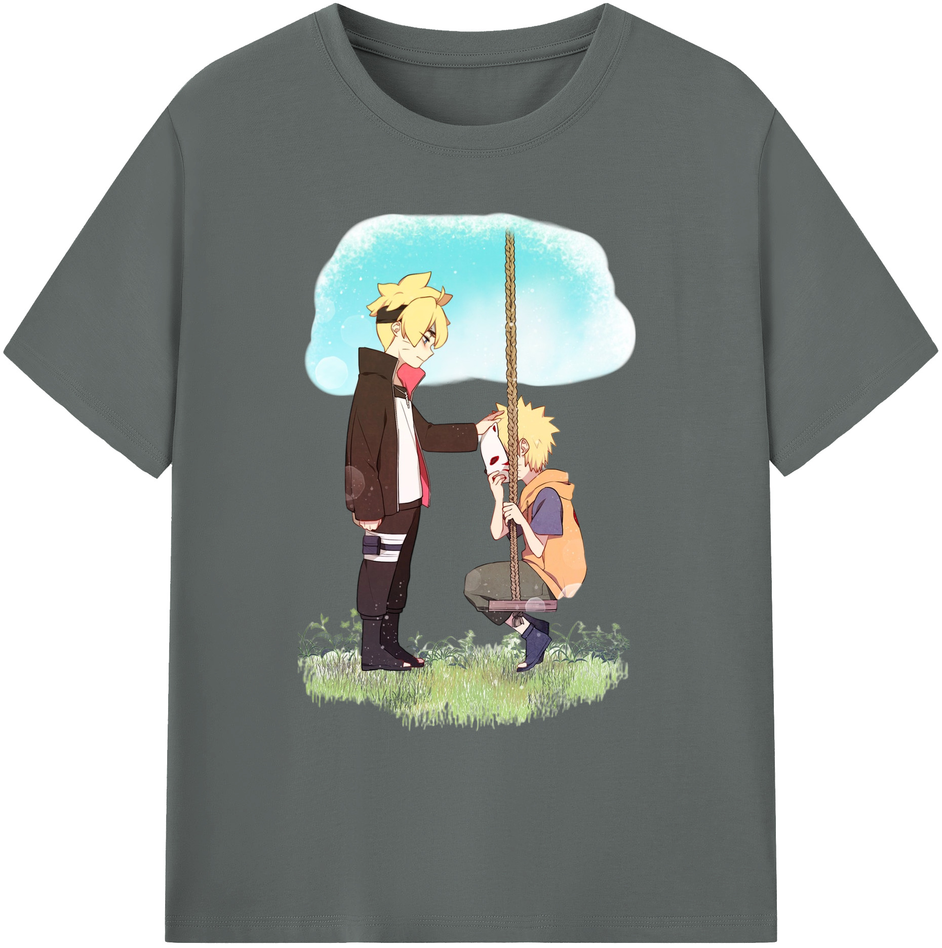 （画像用） NARUTO -ナルト- うずまき ボルト Uzumaki Boruto 綿100％ メンズ半袖Tシャツ｜肌触りやわらか＆通気性